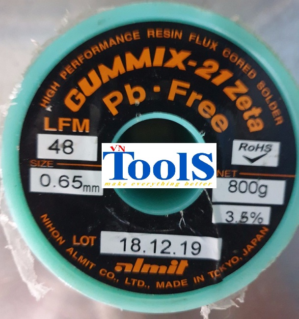 Thiếc hàn cuộn không chì nihon Almit  Gummix - 21Zeta